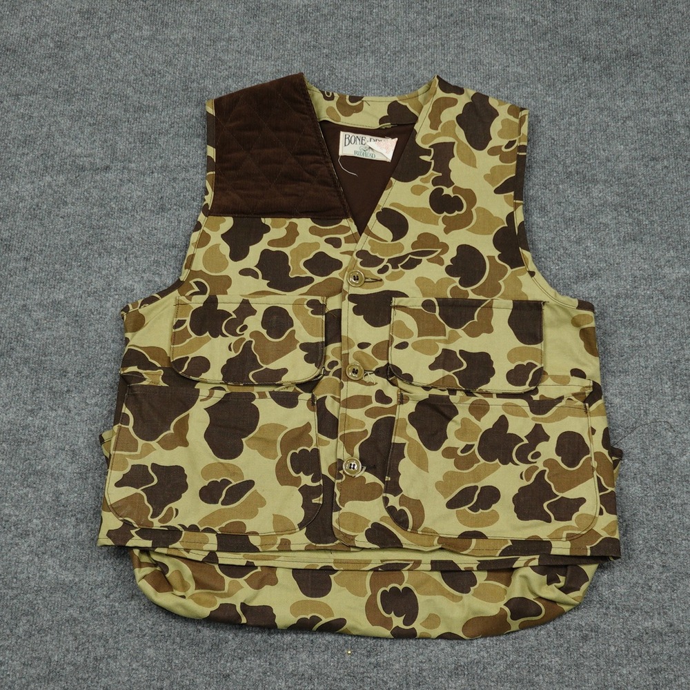 Vintage RedHead Vest Mens Medium Camo Bone-Dry Hunting Frog Skin Made in USA